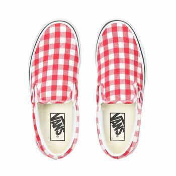 Damske Slip On Tenisky Vans Gingham Červené/Biele VA83BFDCH